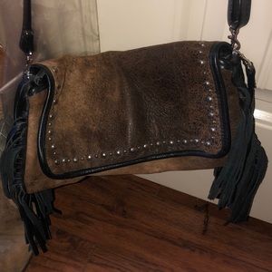 Double J saddlery fringe cross body